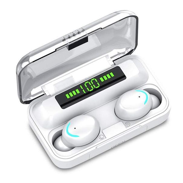 F9-6 TWS Øretelefoner Trådløs øretelefon Bluetooth 5.0 Headset Vandtæt Touch Control LED digitalt display med mikrofon 2200mAh opladerboks_voghion.com