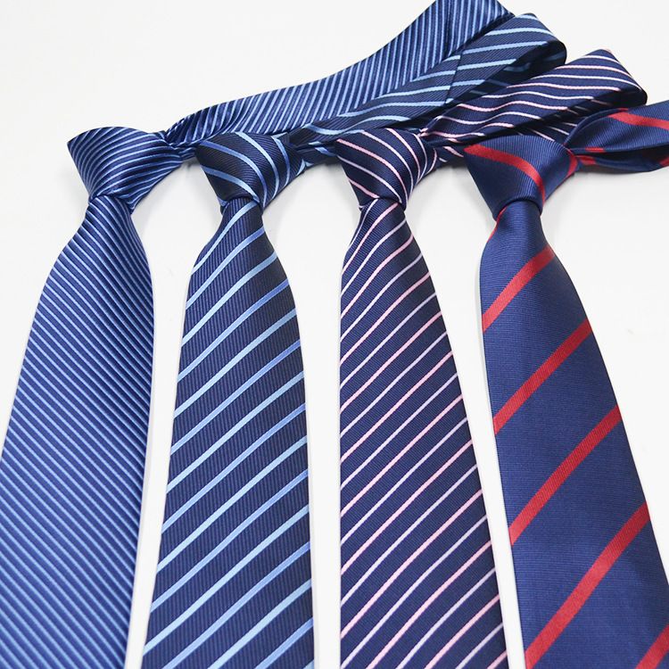 Men's Business Formal Hand-Tied For Work Professional Black Striped Groom Wedding Team Performance Red Tie_voghion.com