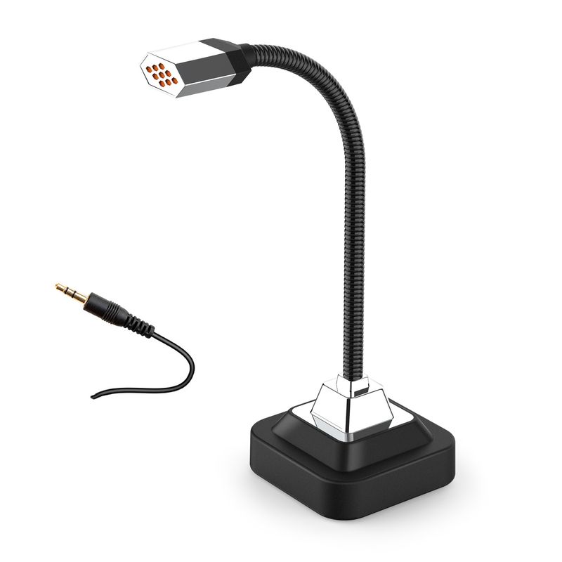 New wired dynamic metal hose bendable RGB backlit computer desktop microphone for live streaming_voghion.com