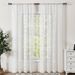 Jacquard Voile Curtains – Elegant Sheer Drapes (Rod Pocket, Light-Filtering, No-Drill, Polyester, White/Green, Multiple Sizes)_voghion.com