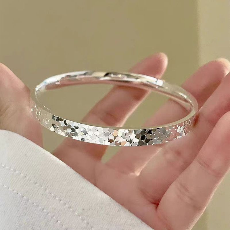 Same Style Crushed Ice Bracelet For Women, Korean And Japanese Fashion, Versatile Smooth Solid Bangle_voghion.com