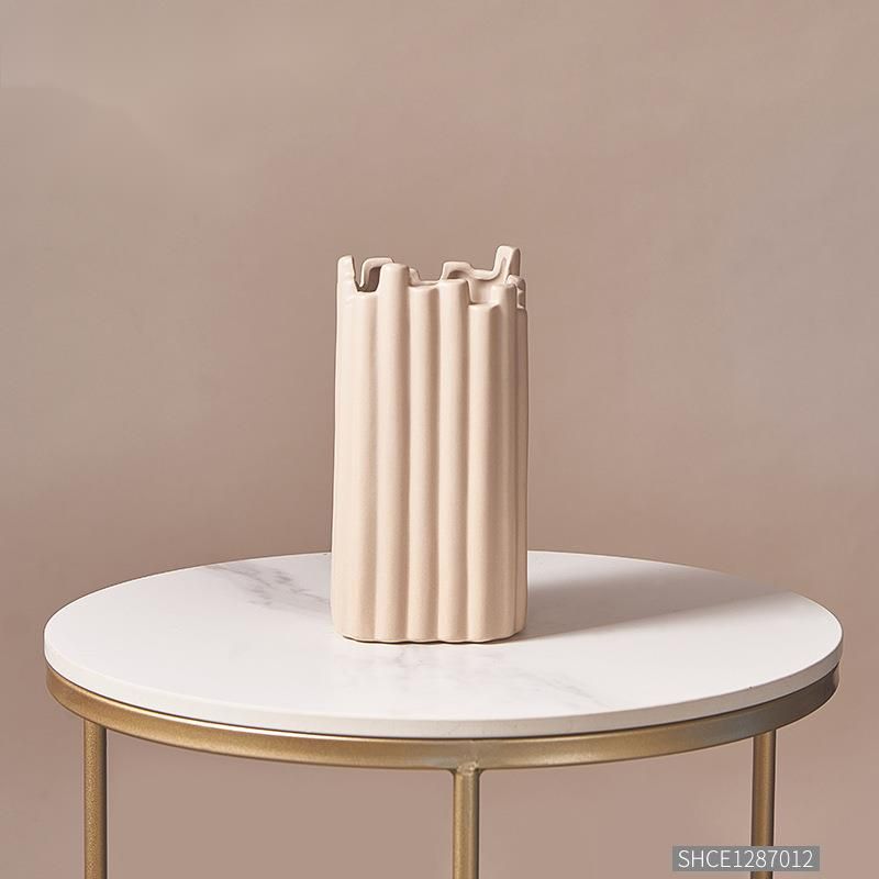 Nordic Minimalist Modern Ceramic Vase Living Coffee Table TV Cabinet Bedroom Model Room Decoration Artificial Flower_voghion.com