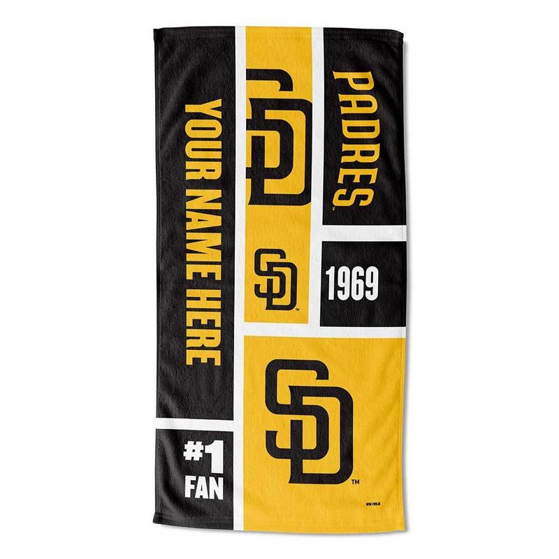 [Personalization Only] OFFICIAL  Colorblock Beach Towel - Padres_voghion.com