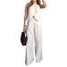 2025 New Women's Fashion Casual Sleeveless Solid Color Two Piece Suit_voghion.com