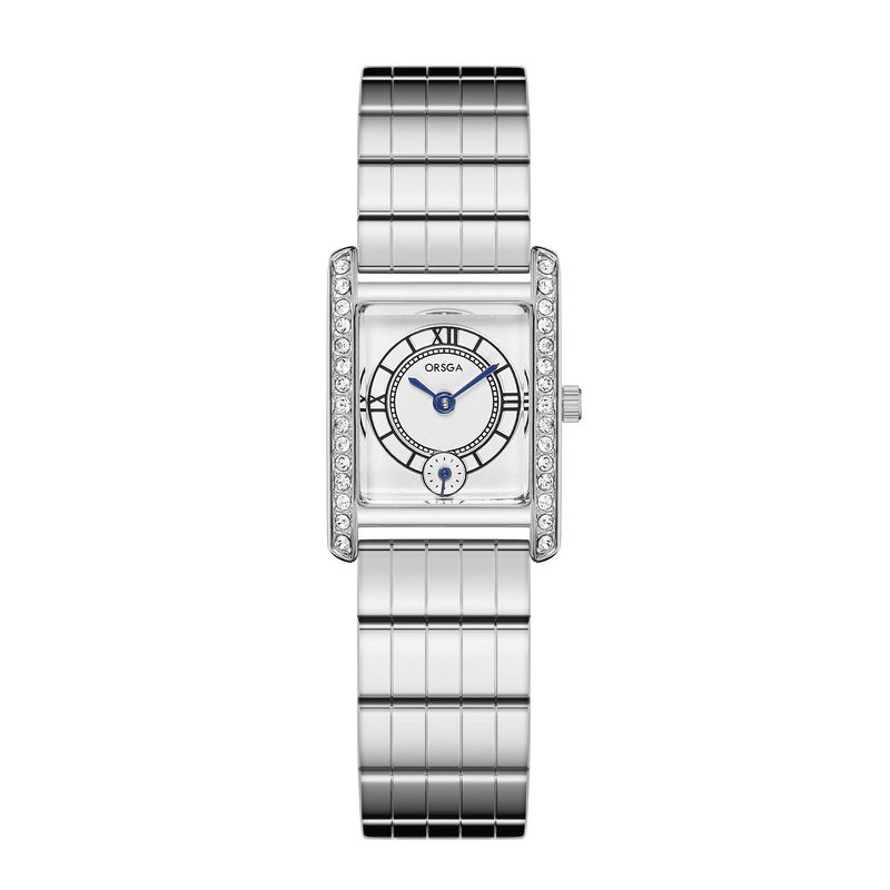 Women's Bucket Bag Personality Rectangular Diamond-encrusted Women's Watch Fashion Plaid Steel Strap Quartz Watch_voghion.com
