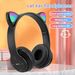 Kinder Kopfhörer Wireless Bluetooth Headset LED Lichter Katze Ohr Kopfhörer_voghion.com
