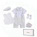 Sommer Kinder Gentleman Kleid Geschenkbox Kurzarm Jumpsuit Weste Hut Set Säuglingskleidung Taufkleid_voghion.com