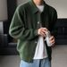 Turn-down Collar Knitted For Men, Spring And Autumn New Casual Versatile Loose American Style Trendy Cardigan Long_voghion.com