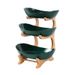 Bamboo Fruit Tray - 3-Tier Modern Snack Serving Stand For Living Room (Elegant Home Decor & Party Display)_voghion.com