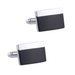 Rechteckige schwarze Manschettenknöpfe aus emailliertem Metall mit Tropfbeschichtung für Geschäftsleute, einfache Hemdmanschettenknöpfe im französischen Business-Stil_voghion.com