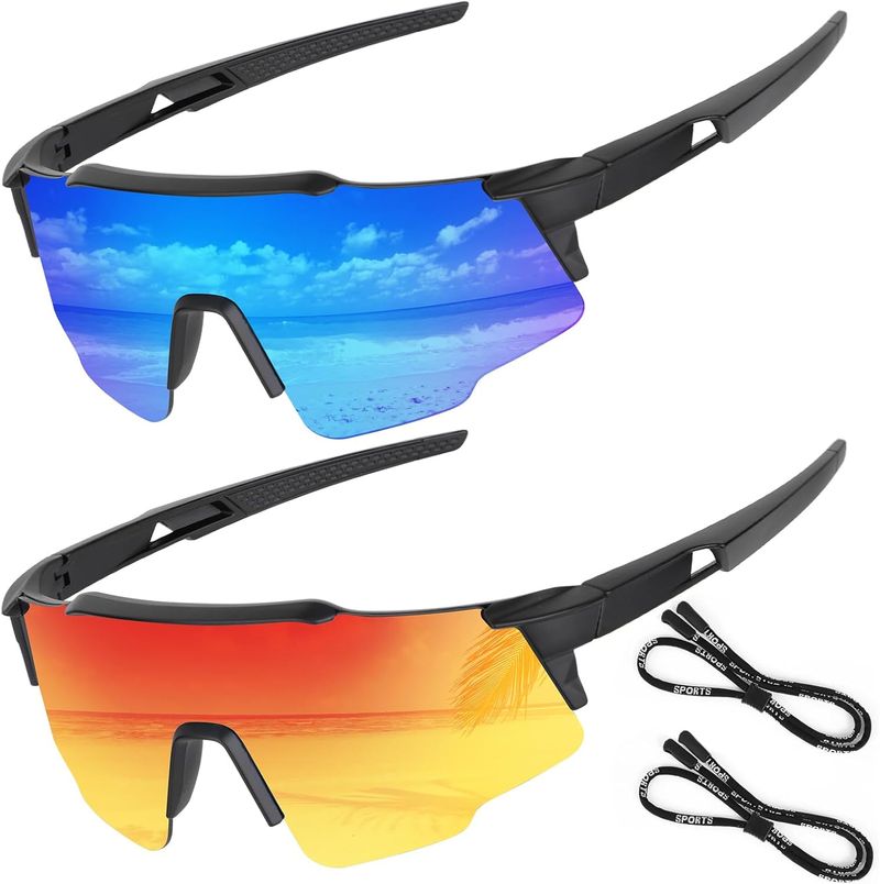 Pack Of 2 Sunglasses, Children, Teenagers, UV400 Ultraviolet Sports Glasses, Cycling Glasses, Teens, Quick Glasses For Boys And Girls, 5-14 Years,_voghion.com