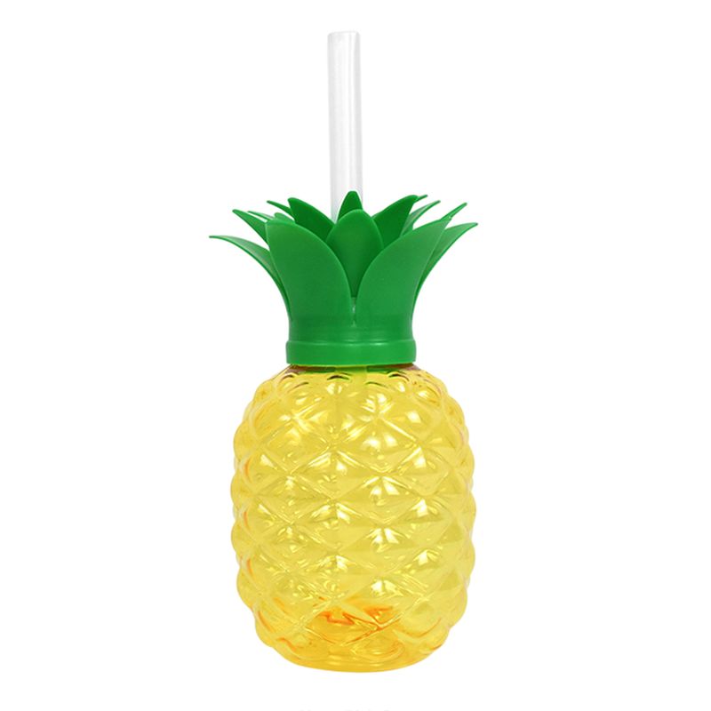 1/6PCS 500ML Pineapple Straw Water Cup Strawberry Drinking Cup Hawaiian Summer Juice Cups Tropical Beach Pool Party Deco_voghion.com