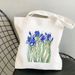 Flower Plant Floral Print Canvas Bag Shoulder Bag Fashion Hand Shopping Bag_voghion.com