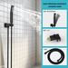 Rainfall Shower System With Storage Rack 10 Inch Shower Faucet Set Brushed Nickel With High Pressure With Square Shower Head Luxury Shower Set Wall Mount_voghion.com