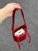 Secchio d'acqua con coulisse minimalista coreano, borsa a tracolla casual artistica rossa, cestino per verdure, madre e bambino_voghion.com