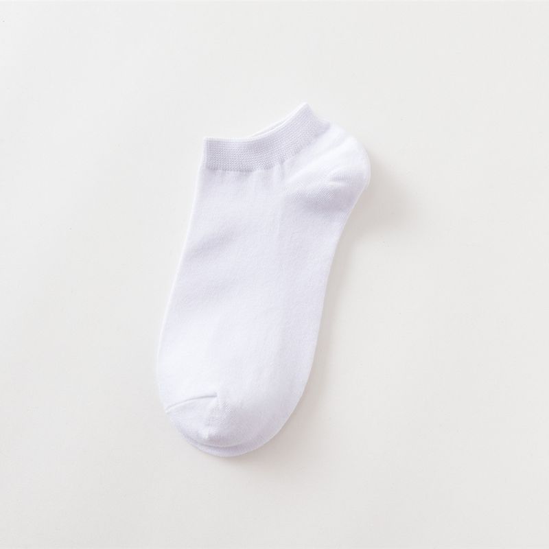 Einfarbige klassische schwarz-weiße Herrensocken für Herren im Business-Stil, Baumwollsocken, atmungsaktive, bequeme, unsichtbare Socken_voghion.com