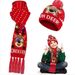 Set di sciarpe natalizie di Capodanno con luci, cappello universale per adulti e bambini, caldo filato_voghion.com