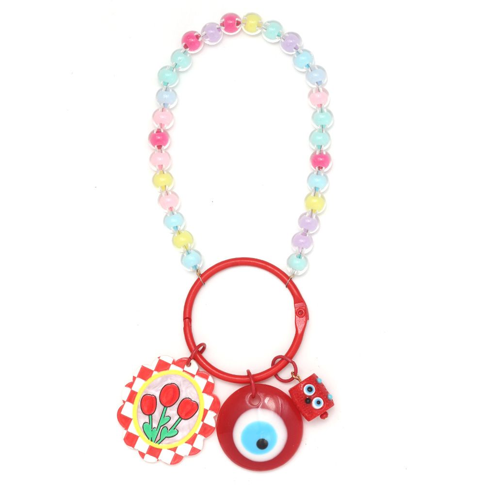 New DIY Mobile Phone Chain Keychain, European, American And Turkish Blue Eye Car Keychain Pendant._voghion.com