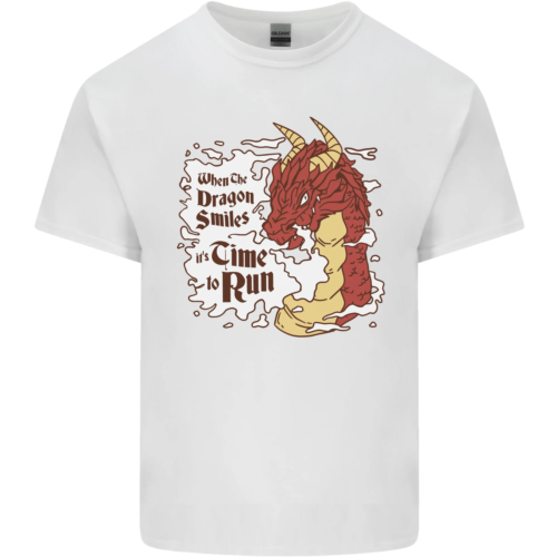 Quando un drago sorride Fantasy RPG T-shirt da uomo in cotone_voghion.com