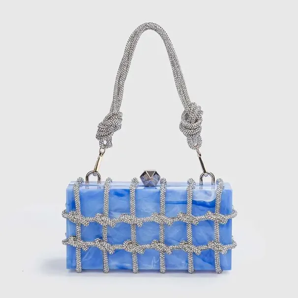 Bolsos de noche de cristal plateado con diamantes de imitación 2025 hechos a mano para mujer, bolsos y carteras de diseñador, bolsos de banquete_voghion.com