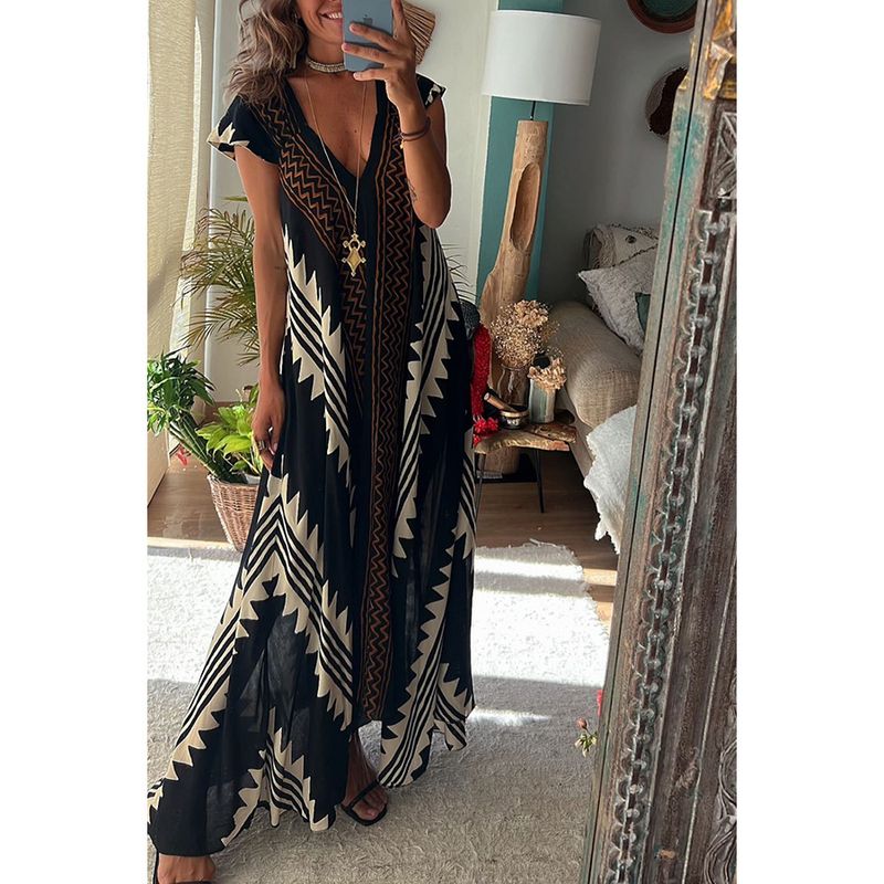 Neue Damen Freizeitkleid Urlaub Damen lose übergroße Kleid_voghion.com