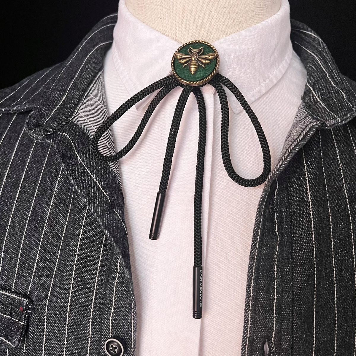 Heren Zomerketting Persoonlijkheid Bij Polo Stijl Kleine Kraag Touw Knoopbare Strik_voghion.com