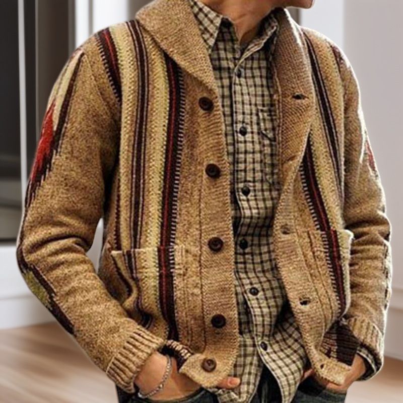 Nuovo abbigliamento da uomo autunno e inverno, maglione jacquard a maniche lunghe, colletto con revers, giacca esterna_voghion.com