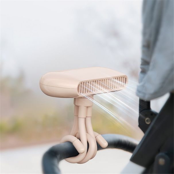 Mini-Ventilator, tragbarer Handventilator für Kinderwagen, verwickelter Oktopus-Ventilator, USB-Lade-Desktop-Ventilator, Rosa_voghion.com