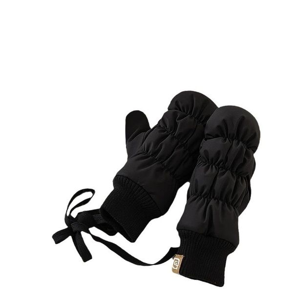 Naujos pūkinės medvilninės pirštinės pirštinės mergaičių elastinės aksominės šiltos, lietaus nepraleidžiančios slidinėjimo žieminės dviračių pirštinės_voghion.com