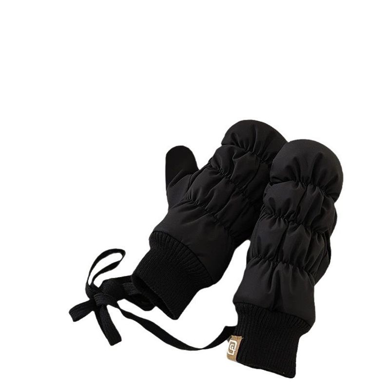 New down cotton bag finger gloves girls elastic velvet warm rain-proof skiing winter cycling mittens_voghion.com