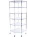 6-Layer Chrome Plated Polygonal Corner Shelf with 2" PP Wheels 680*680*1800 Silver_voghion.com
