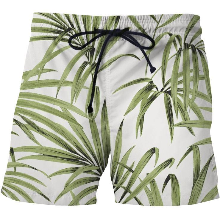 Pantaloni da spiaggia con stampa digitale 3D da uomo Pantaloncini casual larghi con coulisse _voghion.com