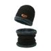 Cappello lavorato a maglia incrociato spesso, guanti in lana con touch screen, cappello invernale antiscivolo, più set di tre pezzi in velluto per il calore_voghion.com