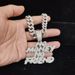 Bărbați, femei, hip hop, fără bani, fără prieteni, colier cu pandantiv cu lanț cubanez de 13 mm, coliere cu gheață hip hop, moda_voghion.com