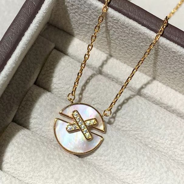 Collana con ciondolo di diamanti intarsiati a forma di X di Shangjia di alta qualità, placcata in nichel, design alla moda e squisito._voghion.com