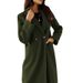 Sophisticated Wool-Blend Trench Coat – Double-Breasted Long Sleeve Overcoat For Women (Black, Burgundy, Military Green)_voghion.com