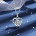 Collana in argento sterling con ciondolo a forma di cuore con diamanti in catena corta per clavicola e moissanite_voghion.com