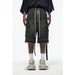 Men's Distressed Cargo Denim Shorts With Drawstring Waist & Multi-Pockets – High Street Style Loose Fit Mid-Length Casual Shorts_voghion.com