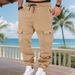 Herren-Cargo-Jogginghose mit schwerem Fleecefutter – Winterhose mit lockerer Passform und Kordelzug und mehreren Taschen (100 % Polyester)_voghion.com