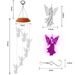 Neu Outdoor Solar Wind Chime Licht LED Bunte Gradienten Fee Engel Wind Chime Licht Rot Shell Engel_voghion.com