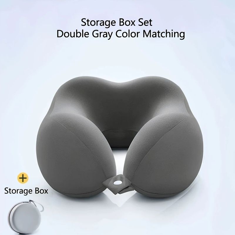 Comfortable U Shaped Neck Pillow With Pouch For Travel, Naps, Office, Slow Rebound, Hine - Washable Cover_voghion.com