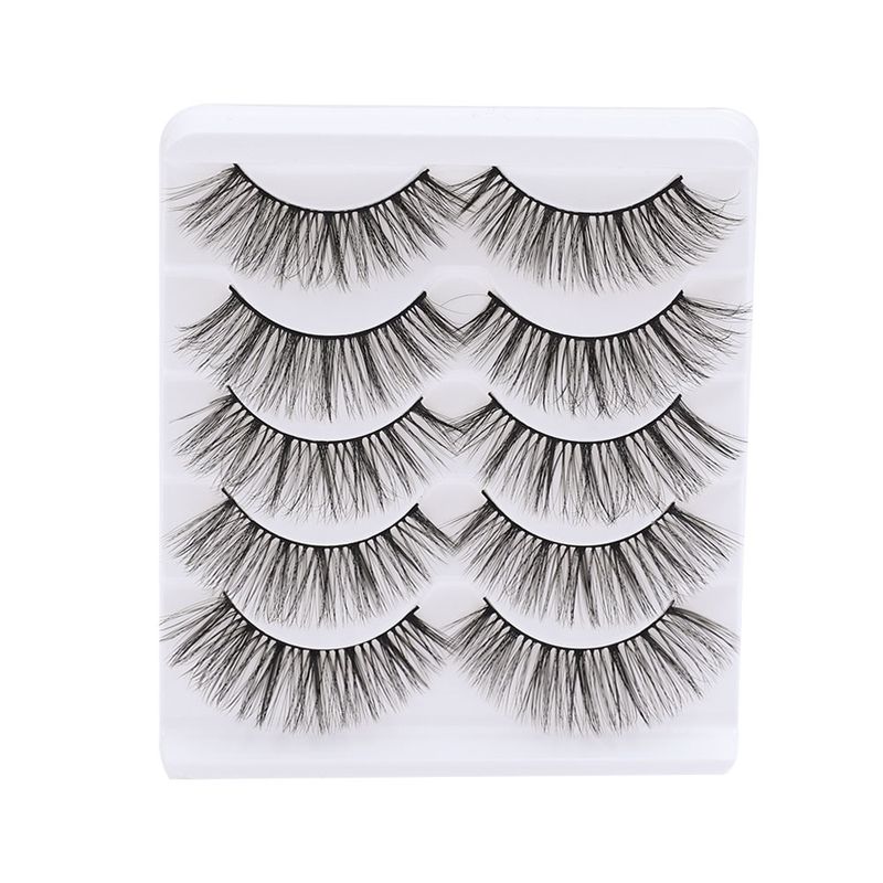 5/7/10 pairs of manga eyelashes naturally long 3D mink eyelashes fluffy volume mink false eyelashes cruel Wisp_voghion.com