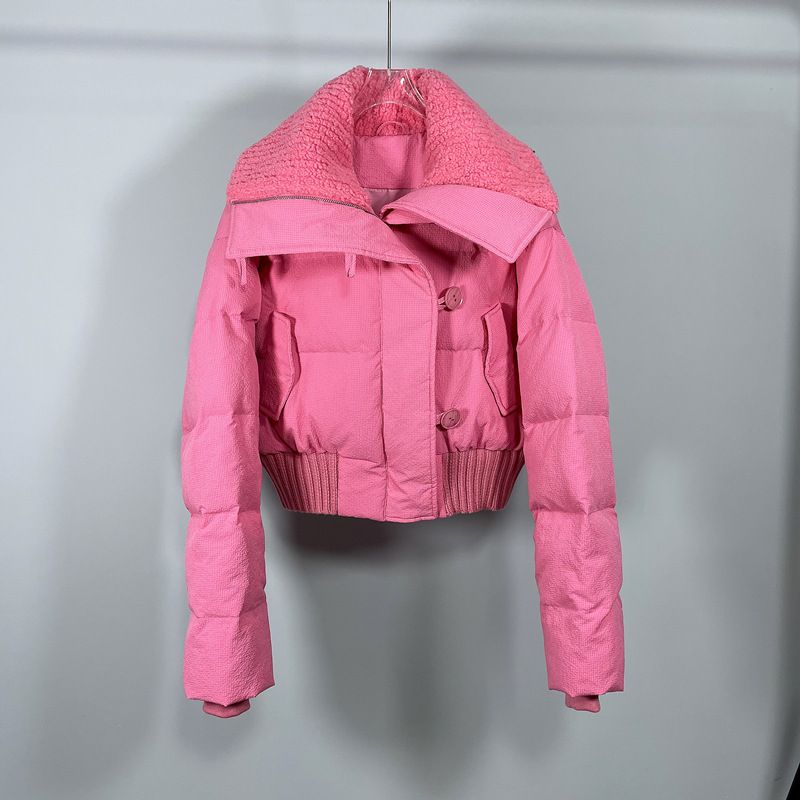 Giacca oversize in cotone in stile coreano per donna: adatta all'inverno, vestibilità ampia, cappotto corto alla moda_voghion.com