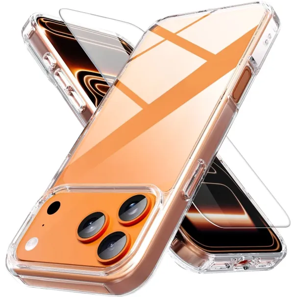 17 Air Phone Case For IPhone Pro Max Shockproof Bumper +Tempered Glass_voghion.com