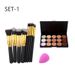 Makeup Sets 15 Colors Concealer To Cover Acne Marks Foundation Cream Rose Red Powder Puff 10 Makeup Brushes Set Combination Beauty_voghion.com