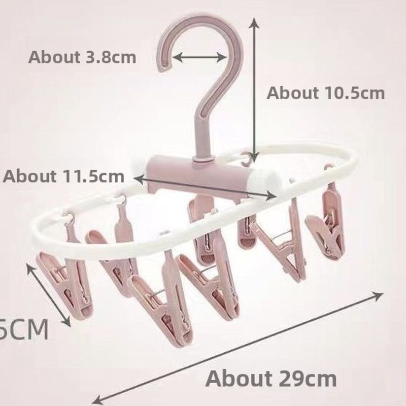 Clothes Multi-Clip Folding Hanging Hook Underwear Hanger For Home Bedroom Student Dormitory Balcony Sock Rack_voghion.com