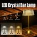 Lampe de table LED sans fil, rechargeable par USB, veilleuse tactile, variateur d'intensité, luminaire décoratif d'intérieur pour café, bar, hôtel, chambre à coucher_voghion.com