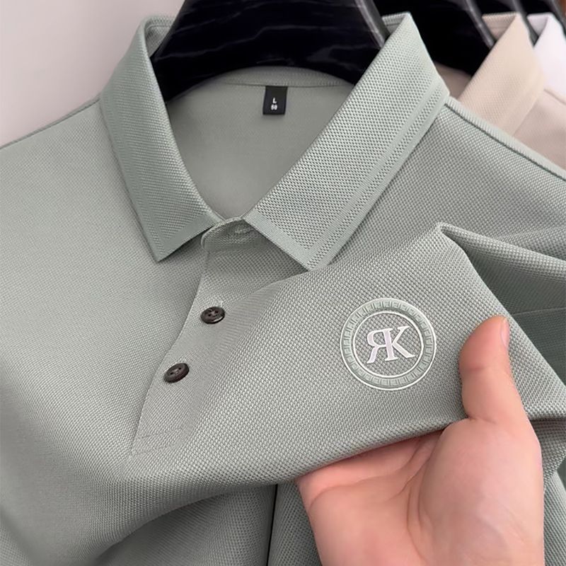 ​​Sommer-Poloshirt für Herren, schmale Passform, kurzärmliges Freizeitoberteil mit gesticktem Design – atmungsaktiv und bequem für den täglichen Gebrauch_voghion.com
