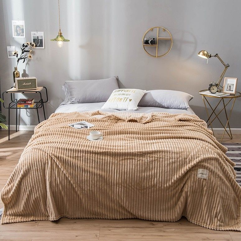 Flannel & Coral Fleece Throw Blanket - Office Nap Blanket & Kids Blanket For Air Conditioning_voghion.com