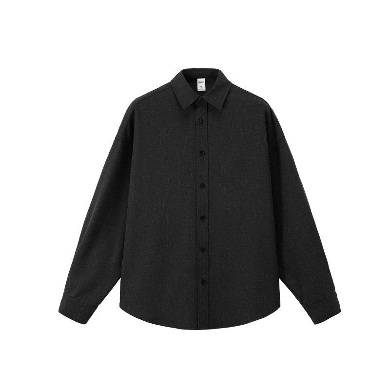 ​​Entspanntes Herrenhemd aus Leinenmischung, ästhetisches Oversize-Button-Down-Hemd mit überschnittener Schulter, knitterfreies, leichtes Langarmhemd zum Tragen​​_voghion.com